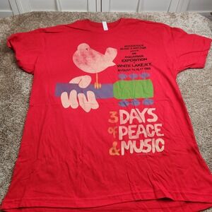 Next Level Woodstock 3 Days of Peace & Music Red Graphic T-Shirt Mens XL 2008